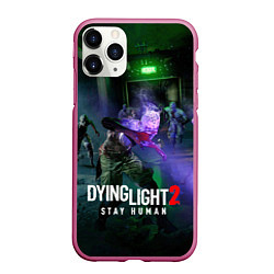 Чехол iPhone 11 Pro матовый Dying Light: Stay Human - логово зомби, цвет: 3D-малиновый