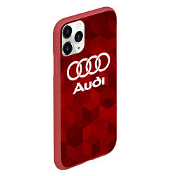 Чехол iPhone 11 Pro матовый Ауди, Audi Красный фон, цвет: 3D-красный — фото 2