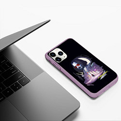 Чехол iPhone 11 Pro матовый Cyberpunk 2077 Киану в игре, цвет: 3D-сиреневый — фото 2