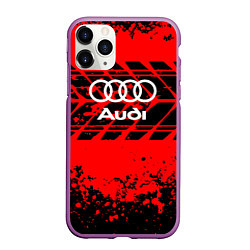 Чехол iPhone 11 Pro матовый Audi шины, цвет: 3D-фиолетовый