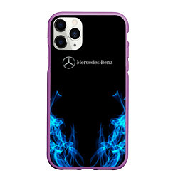 Чехол iPhone 11 Pro матовый Mercedes-Benz Fire, цвет: 3D-фиолетовый