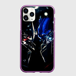 Чехол iPhone 11 Pro матовый Тансформеры Оптимус и Мегатрон 2022, цвет: 3D-фиолетовый