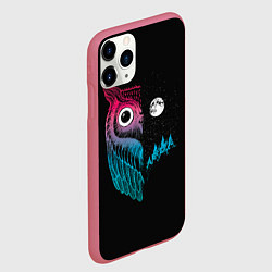Чехол iPhone 11 Pro матовый Ночная сова Градиент, цвет: 3D-малиновый — фото 2