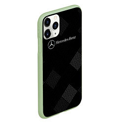 Чехол iPhone 11 Pro матовый Mercedes-Benz - В клетку, цвет: 3D-салатовый — фото 2