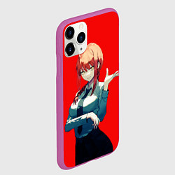 Чехол iPhone 11 Pro матовый Макима просто Человек бензопила, цвет: 3D-фиолетовый — фото 2