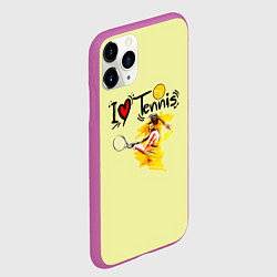 Чехол iPhone 11 Pro матовый Я Люблю Tennis, цвет: 3D-фиолетовый — фото 2