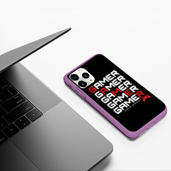 Чехол iPhone 11 Pro матовый GAMER - GAMER - GAMER, цвет: 3D-фиолетовый — фото 2
