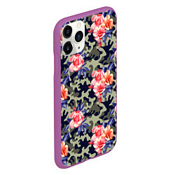 Чехол iPhone 11 Pro матовый Military rose, цвет: 3D-фиолетовый — фото 2
