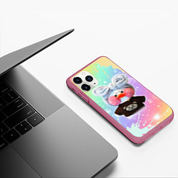 Чехол iPhone 11 Pro матовый УТОЧКА ЛАЛАФАНФАН Радуга, цвет: 3D-малиновый — фото 2