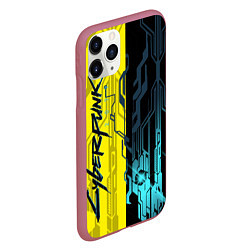 Чехол iPhone 11 Pro матовый CYBERPUNK 2077 Логотип, цвет: 3D-малиновый — фото 2