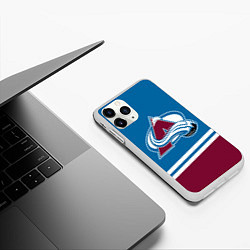 Чехол iPhone 11 Pro матовый Colorado Avalanche, Колорадо Эвеланш, цвет: 3D-белый — фото 2