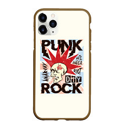 Чехол iPhone 11 Pro матовый Punk Rock Панк, цвет: 3D-коричневый