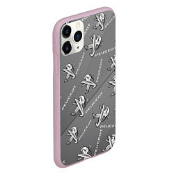Чехол iPhone 11 Pro матовый Peugeot: Pattern, цвет: 3D-розовый — фото 2