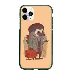 Чехол iPhone 11 Pro матовый Городской ёж, цвет: 3D-темно-зеленый