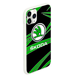 Чехол iPhone 11 Pro матовый Skoda: Geometry, цвет: 3D-белый — фото 2