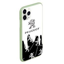 Чехол iPhone 11 Pro матовый Peugeot подтёки паттерн, цвет: 3D-салатовый — фото 2