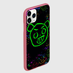 Чехол iPhone 11 Pro матовый League Of Legends граффити неон, цвет: 3D-малиновый — фото 2