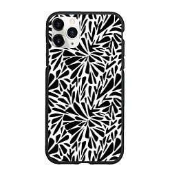 Чехол iPhone 11 Pro матовый Черно белый абстрактный узор, цвет: 3D-черный