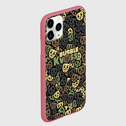 Чехол iPhone 11 Pro матовый Бабл Квас камуфляж, цвет: 3D-малиновый — фото 2