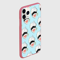 Чехол iPhone 11 Pro матовый Узор с Сатору, цвет: 3D-малиновый — фото 2