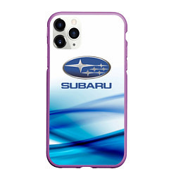 Чехол iPhone 11 Pro матовый Subaru Спорт текстура, цвет: 3D-фиолетовый