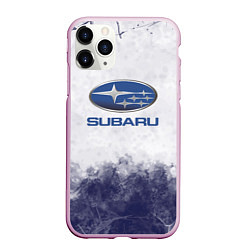 Чехол iPhone 11 Pro матовый Subaru Трещина, цвет: 3D-розовый