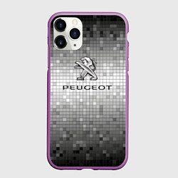 Чехол iPhone 11 Pro матовый Peugeot серая мозаика, цвет: 3D-фиолетовый