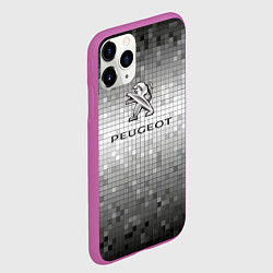 Чехол iPhone 11 Pro матовый Peugeot серая мозаика, цвет: 3D-фиолетовый — фото 2