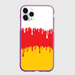 Чехол iPhone 11 Pro матовый Северная Осетия Алания потёки, цвет: 3D-фиолетовый