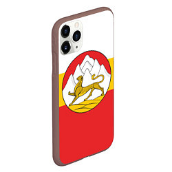 Чехол iPhone 11 Pro матовый Северная Осетия Алания Флаг, цвет: 3D-коричневый — фото 2