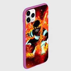 Чехол iPhone 11 Pro матовый Пламенная Бригада Пожарных Shinra Kusakabe, цвет: 3D-фиолетовый — фото 2