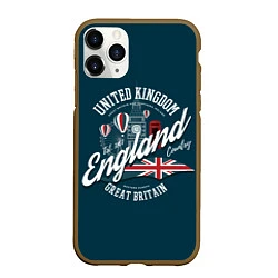 Чехол iPhone 11 Pro матовый Англия England, цвет: 3D-коричневый