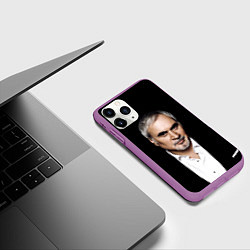 Чехол iPhone 11 Pro матовый МЕЛАДЗЕ НА ЧЕРНОМ ФОНЕ, цвет: 3D-фиолетовый — фото 2