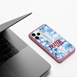 Чехол iPhone 11 Pro матовый Декстер: новый сезон - новая кровь, цвет: 3D-малиновый — фото 2