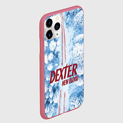 Чехол iPhone 11 Pro матовый Декстер: новый сезон - новая кровь, цвет: 3D-малиновый — фото 2