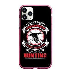 Чехол iPhone 11 Pro матовый HUNTER Охотник, цвет: 3D-малиновый