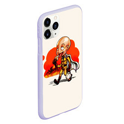 Чехол iPhone 11 Pro матовый One Punch Man Сайтама, цвет: 3D-светло-сиреневый — фото 2