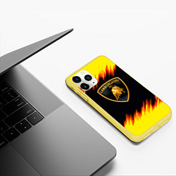 Чехол iPhone 11 Pro матовый Lamborghini Neon, цвет: 3D-желтый — фото 2