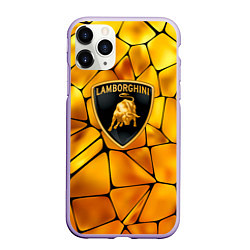 Чехол iPhone 11 Pro матовый Lamborghini Gold плиты, цвет: 3D-светло-сиреневый