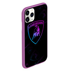 Чехол iPhone 11 Pro матовый Lamborghini Sport Pattrn, цвет: 3D-фиолетовый — фото 2