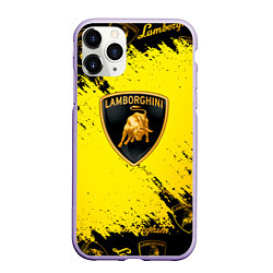 Чехол iPhone 11 Pro матовый Lamborghini Gold Sport, цвет: 3D-светло-сиреневый