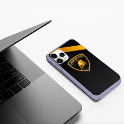 Чехол iPhone 11 Pro матовый Lamborghini геометрия, цвет: 3D-светло-сиреневый — фото 2