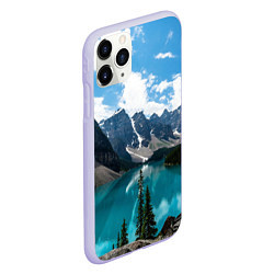 Чехол iPhone 11 Pro матовый КанадаБанф, цвет: 3D-светло-сиреневый — фото 2