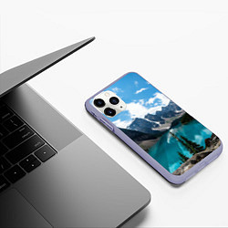 Чехол iPhone 11 Pro матовый КанадаБанф, цвет: 3D-светло-сиреневый — фото 2