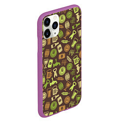 Чехол iPhone 11 Pro матовый Пивная Символика, цвет: 3D-фиолетовый — фото 2