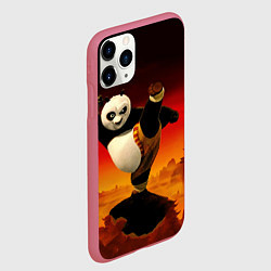 Чехол iPhone 11 Pro матовый Кунг-фу Панда New, цвет: 3D-малиновый — фото 2