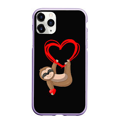 Чехол iPhone 11 Pro матовый Ленивая любовь, цвет: 3D-светло-сиреневый