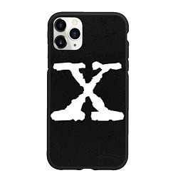 Чехол iPhone 11 Pro матовый X files logo на чёрном, цвет: 3D-черный