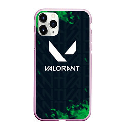 Чехол iPhone 11 Pro матовый Valorant Green Fire, цвет: 3D-розовый