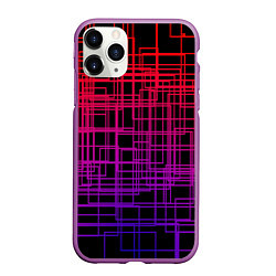 Чехол iPhone 11 Pro матовый Кривая клетка, цвет: 3D-фиолетовый